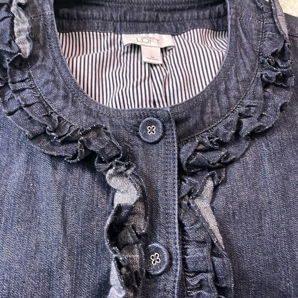 Ann Taylor LOFT Denim blazer/ jacket Size 14 - Picture 11 of 13